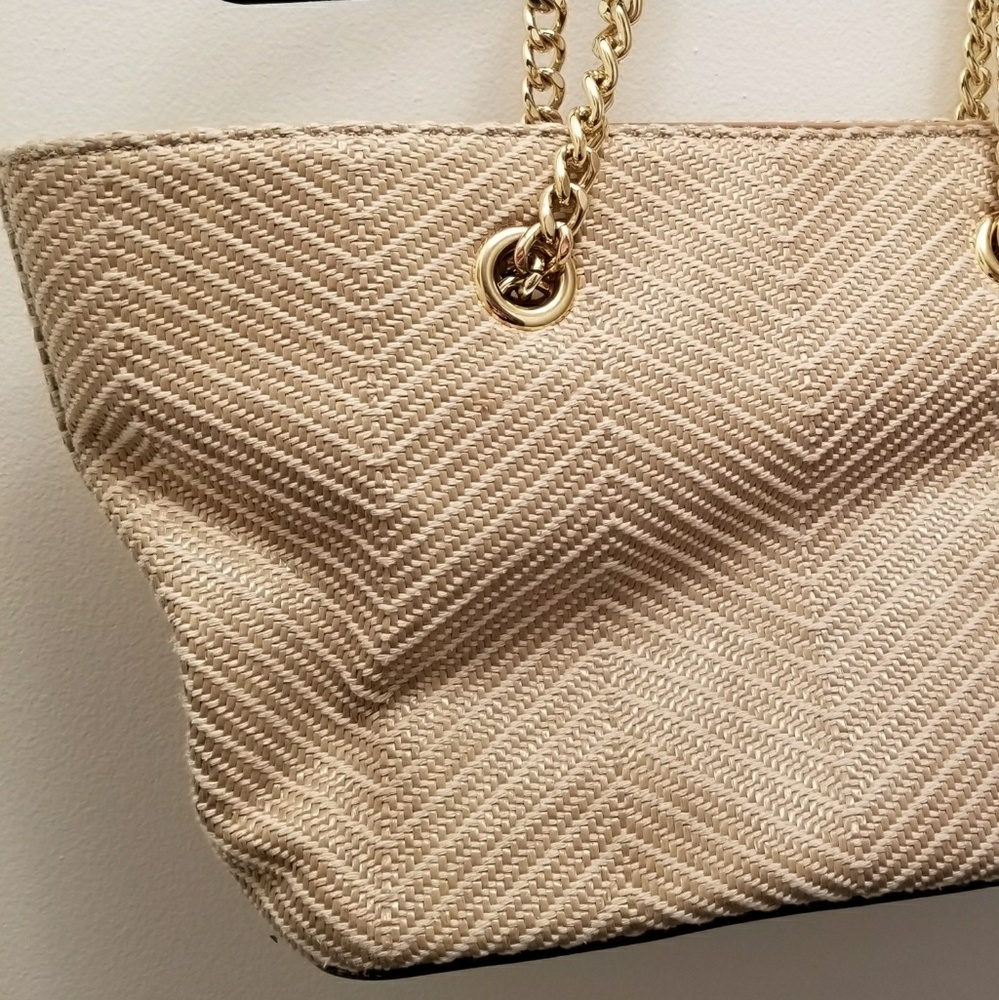 Calvin Klein Florence Raffia Small Tote